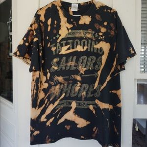 Custom reverse tie dye eddie’s tattoo tee